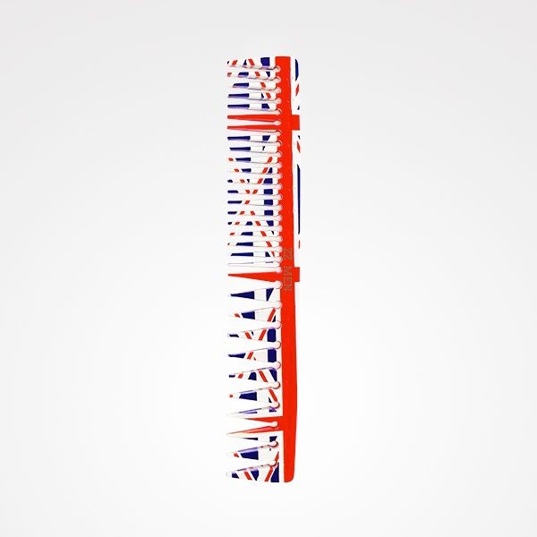 Pieptene pentru Freza Barbati Model "Santa Hat" - Union Jack - Double Comb No. 05 - Zzmen - HNIcosmetice.ro