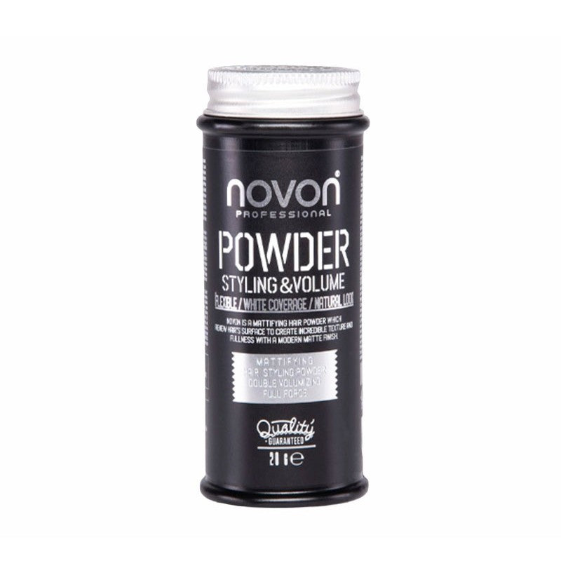 Pudra Mata pentru Volum si Acoperire Par Carunt -  Powder White Coverage Styling&Volume 20 gr - Novon