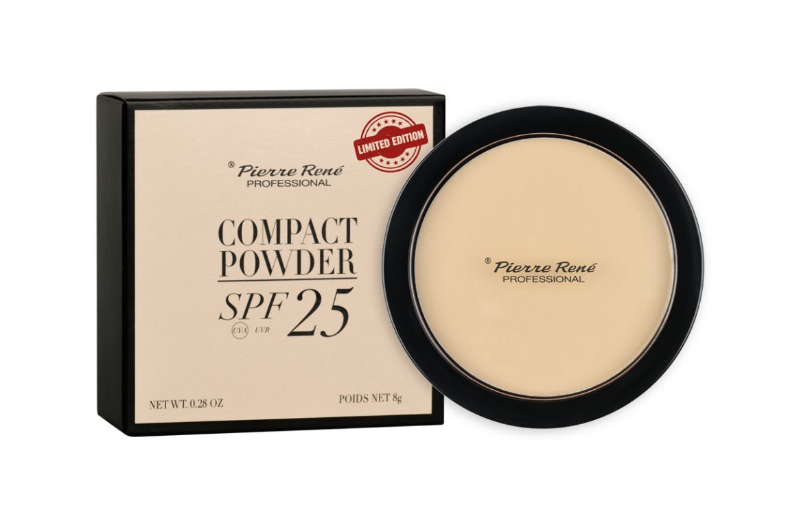 Pudra Compacta - Compact Powder SPF 25 Porcelain Nr. 101  8gr  - Pierre Rene - HNIcosmetice.ro