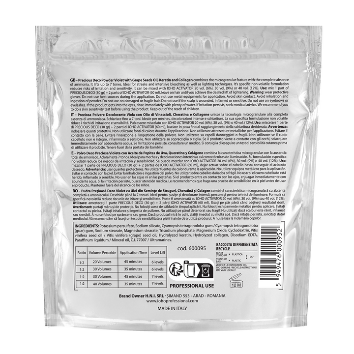 Pudra Decoloranta Fara Amoniac - Precious Deco 500g - Ioho Professional