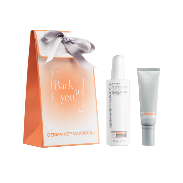 Set Facial B-Calm pentru Ten Uscat Reactiv, Sensibil si Intolerant - B-Calm Micelar Water Gel 200ml + Fundamental Moisturizing Cream Rich 50ml Set - PP Germaine de Capuccini