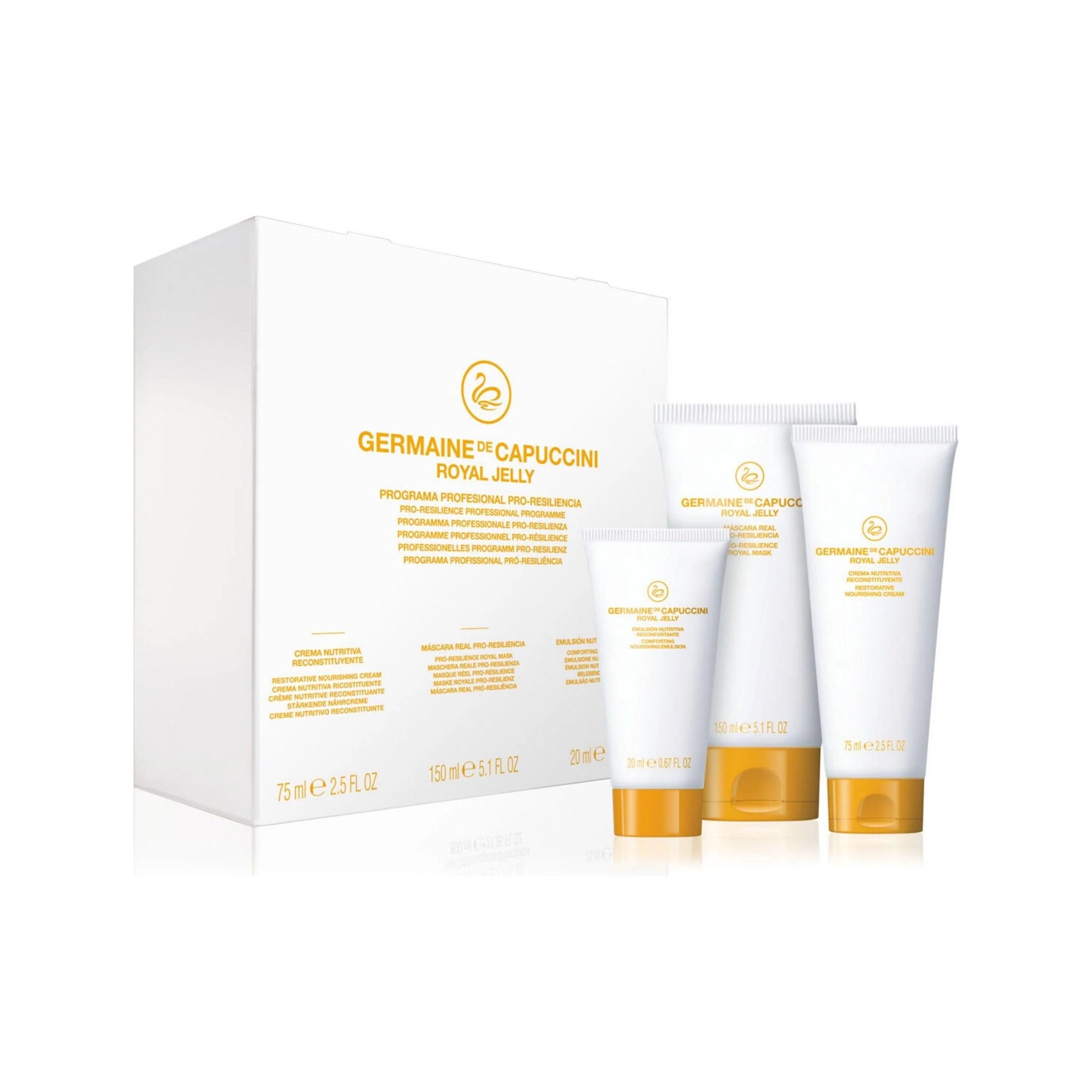 Kit 5 Tratamente Profesionale Pentru Fermitate - Royal Jelly Pro-Resilience Professional Programme Kit - PRO Germaine de Capuccini