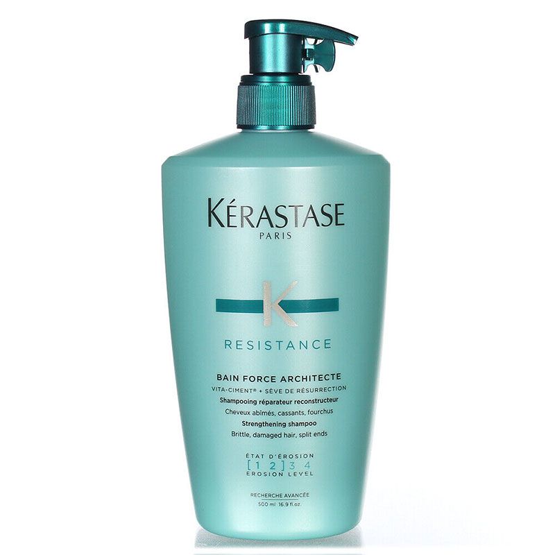 Sampon pentru Par Fin si Deteriorat - Resistance Bain Force Architecte 500ml - Kerastase - HNIcosmetice.ro