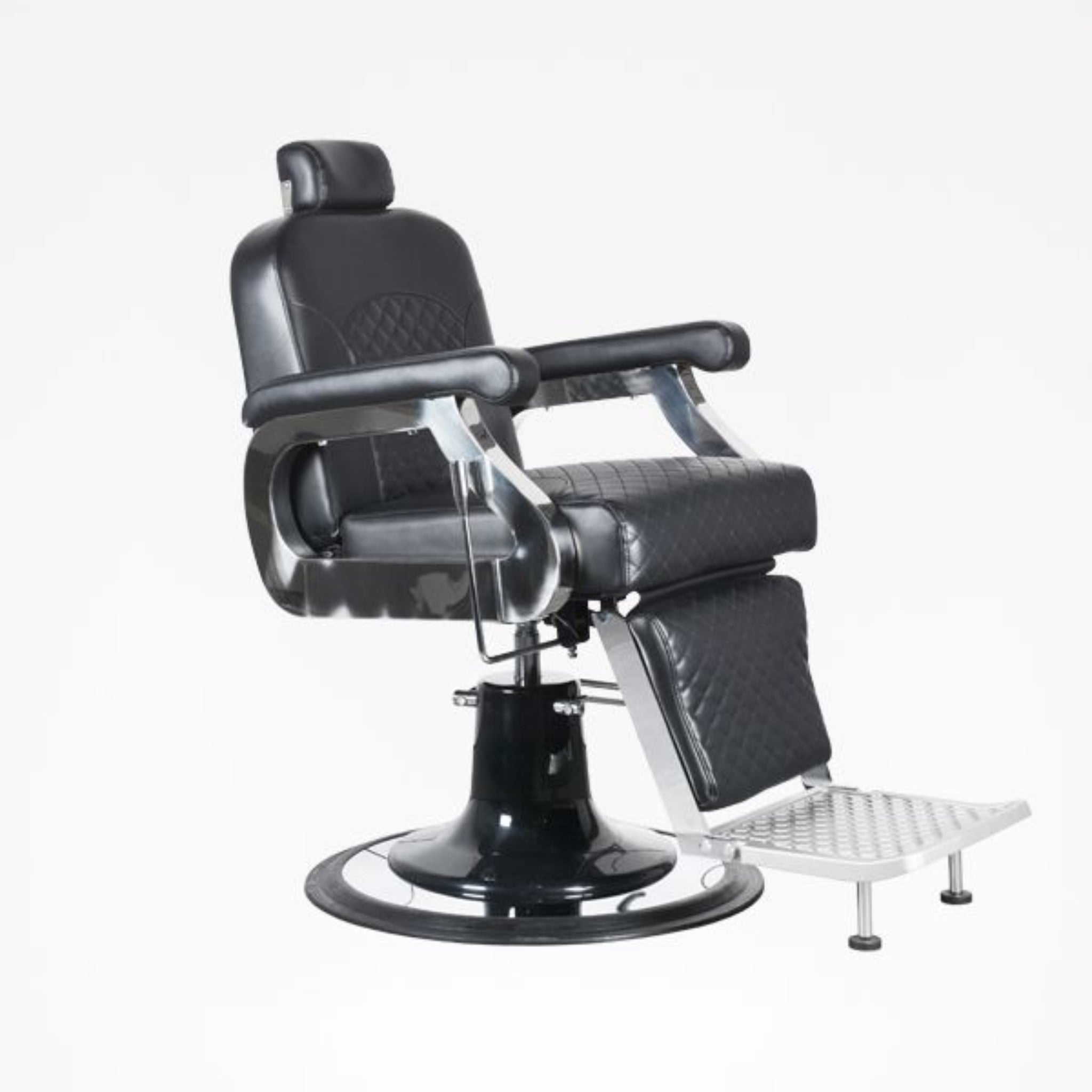Scaun Frizer cu spatar ergonomic din piele egologica negru