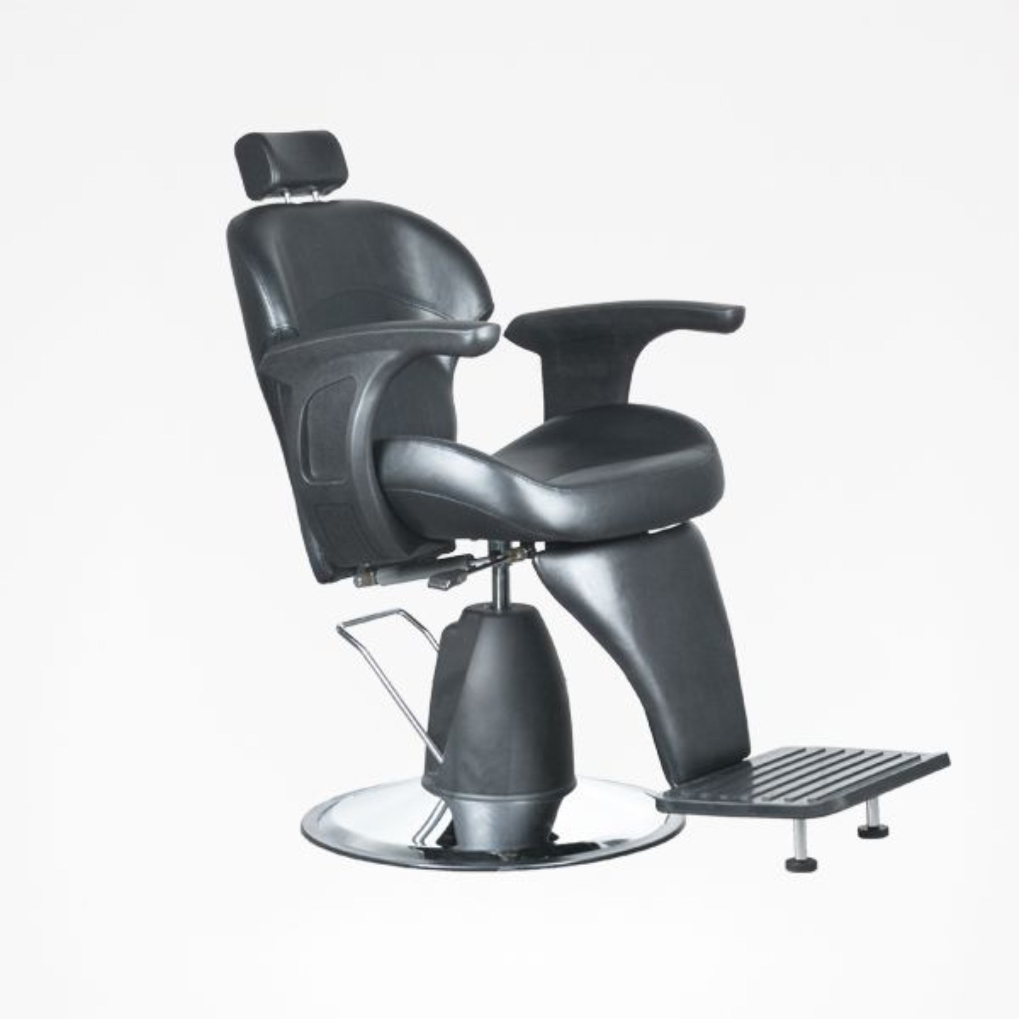 Scaun Frizer cu spatar ergonomic din piele ecologica negru