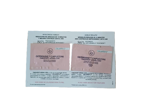 Tester Anti-rid Ser si Crema Rich SPF30+ cu Colagen - Timexpert Wrink-Less Pro Collagen Serum 2ml+ Pro Collagen Day Cream Rich SPS30+ 2ml - FOC Germaine de Capuccini
