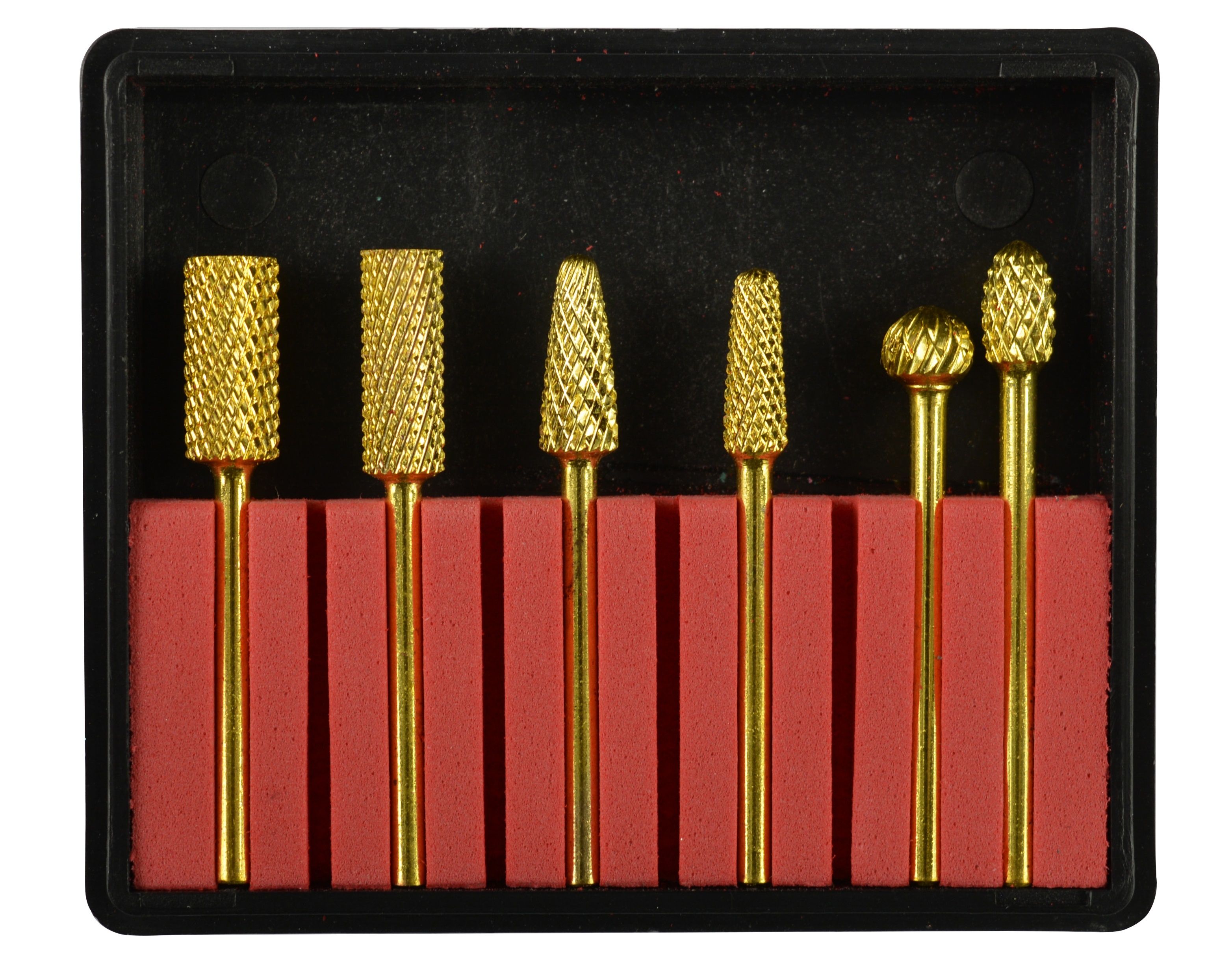 Set Capete pentru Freza de Unghii - 6Pcs din Carbid Auriu ATS6PB1CG - Attractive - HNIcosmetice.ro