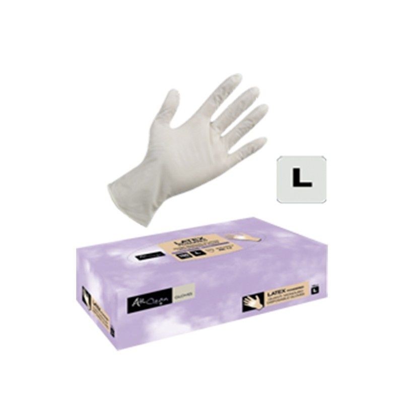 Set Manusi De Unica Folosinta Latex L - Alb - Fara Pudra 100 Buc - AIR CLEAN