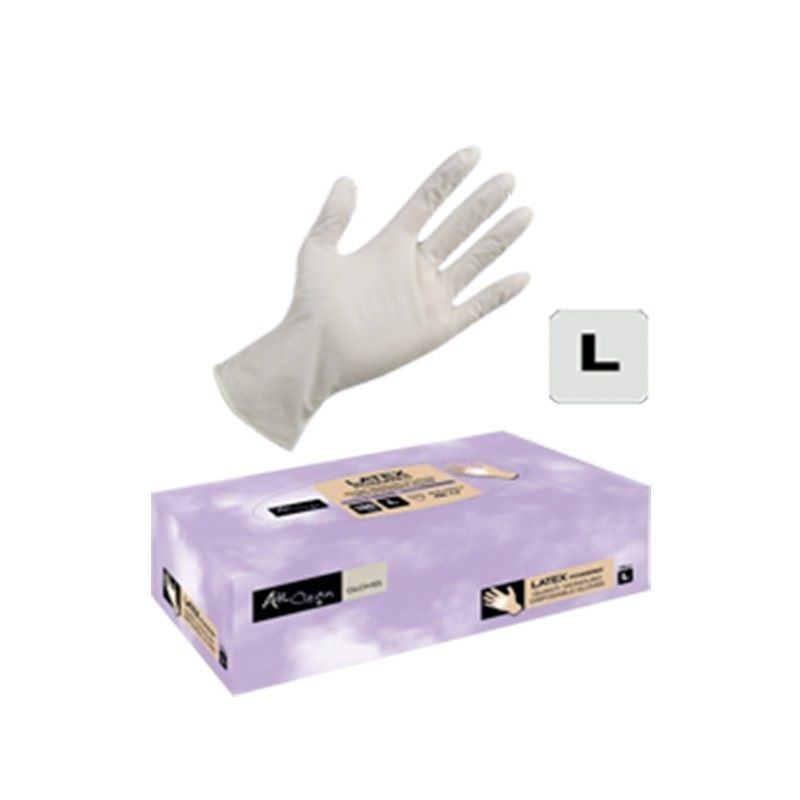 Set Manusi de Unica Folosinta Latex L - Alb - Fara Pudra 100buc - Air Clean - HNIcosmetice.ro