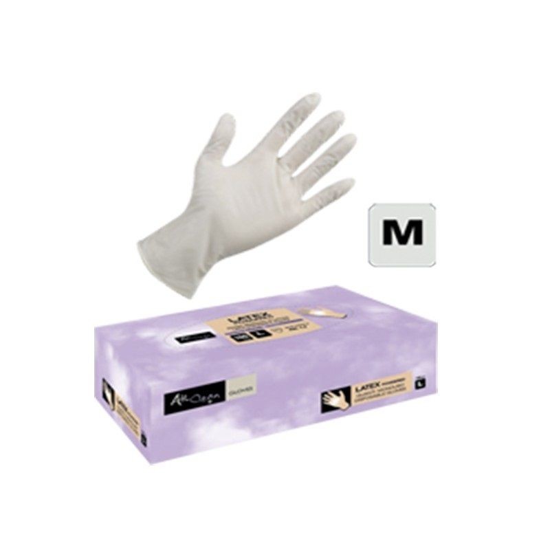 Set Manusi de Unica Folosinta Latex M - Alb - Fara Pudra 100buc - Air Clean - HNIcosmetice.ro