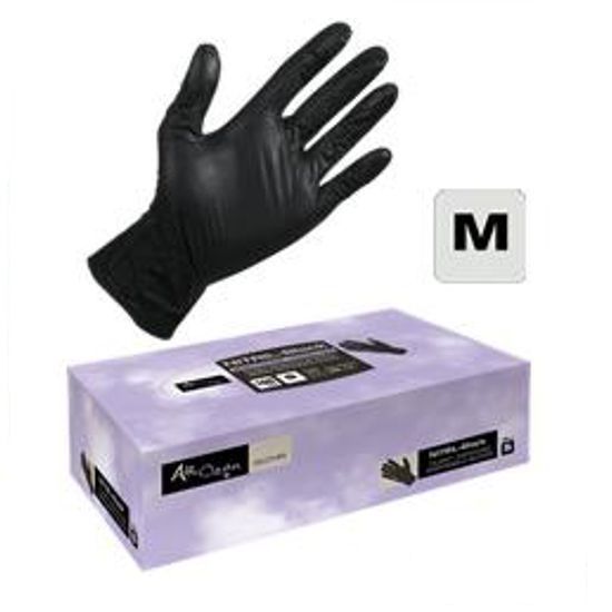 Set Manusi de Unica Folosinta Nitril M - Negru - Fara Pudra 100buc - Air Clean - HNIcosmetice.ro