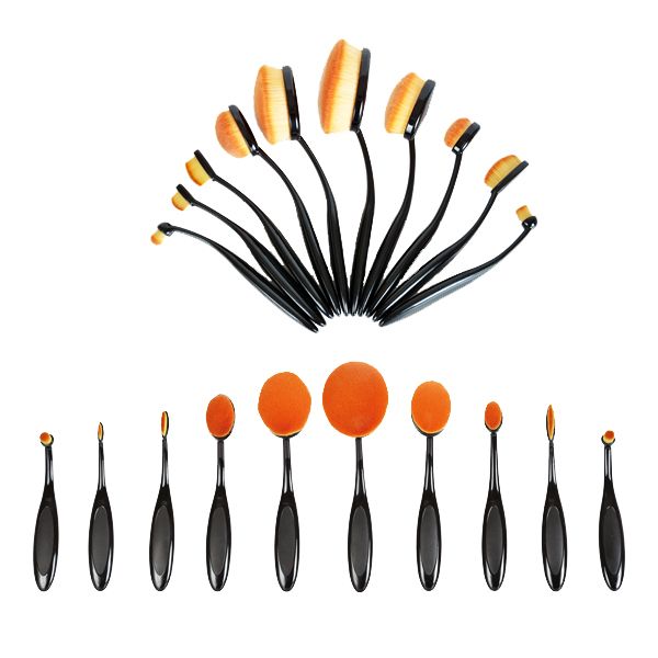 Set Pensule Ovale Multifunctionale - Mermaid Multipurpose Brush 10 Pcs - Bifull - HNIcosmetice.ro