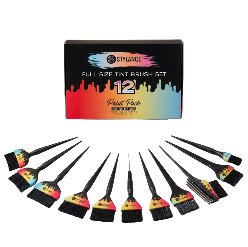 Set 12 Pensule pentru Vopsit - Color Brush Paint Pack 12 Tint Brushes - Stylance