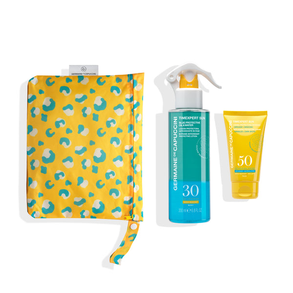 Set Geanta Animal Print pentru Soare - Timexpert Sun Easy&Fresh Face - Body Mist SPF50+ 200ml + Invisible Protective Stick SPF50+ 25ml Set - PP Germaine de Capuccini