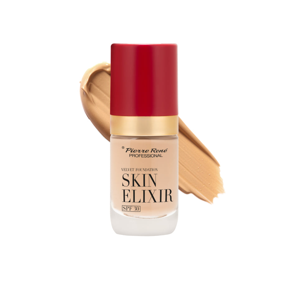 Fond de Ten Skin Elixir cu Protectie Solara SPF30+ Nr.05 Tan Nude - Skin Elixir Velvet Foundation SPF30+ Nr. 05 Tan Nude 25ml - Pierre Rene