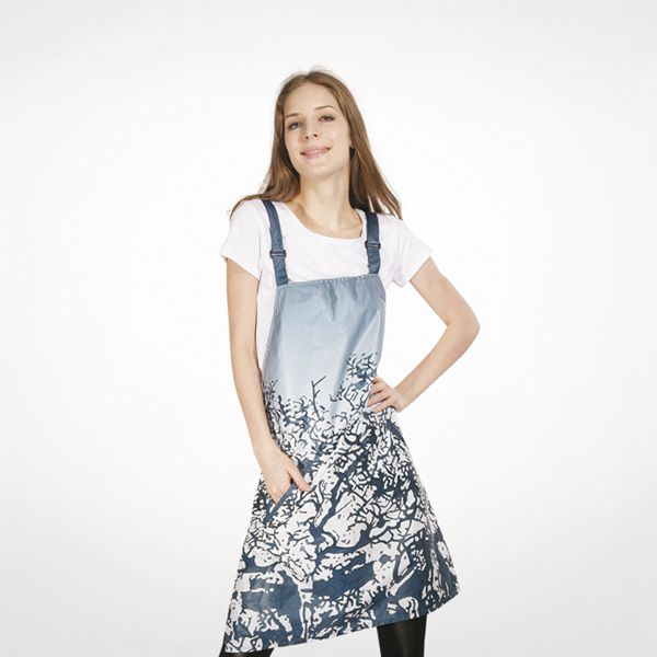 Sort pentru Tuns cu Motive Albastre - Apron with Cherry Motif - Bifull