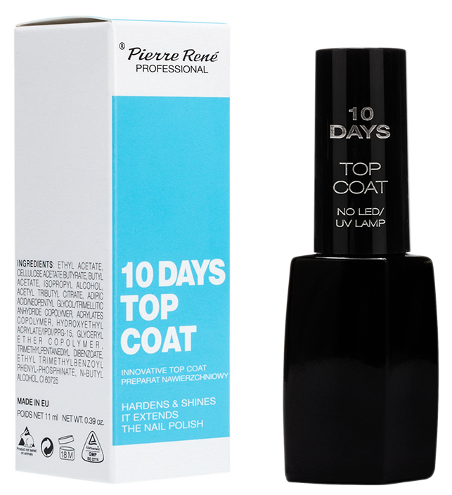 Strat De Protectie Pentru Oja Clasica Rezistent 10 Zile - 10 Days Top Coat 11ml - PIERRE RENE - HNIcosmetice.ro