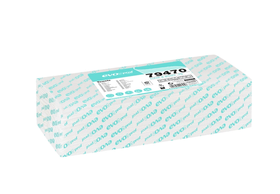Set Prosoape Unica Folosinta 50buc - Hair&Body Towels 35x67cm - Evo Prof