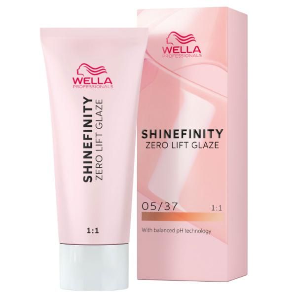 Vopsea de Par 05/37 Demi-permanenta - Shinefinity Zero Lift Glaze Castaniu Auriu Deschis 60ml - Wella