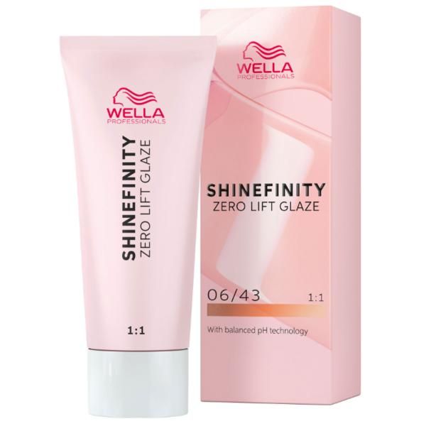 Vopsea de Par 06/43 Demi-permanenta - Shinefinity Zero Lift Glaze Blond Aramiu Auriu Inchis 60ml - Wella