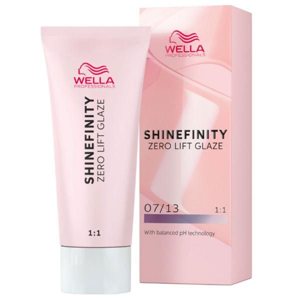 Vopsea de Par 07/13 Demi-permanenta - Shinefinity Zero Lift Glaze Blond Cenusiu Auriu Mediu 60ml - Wella