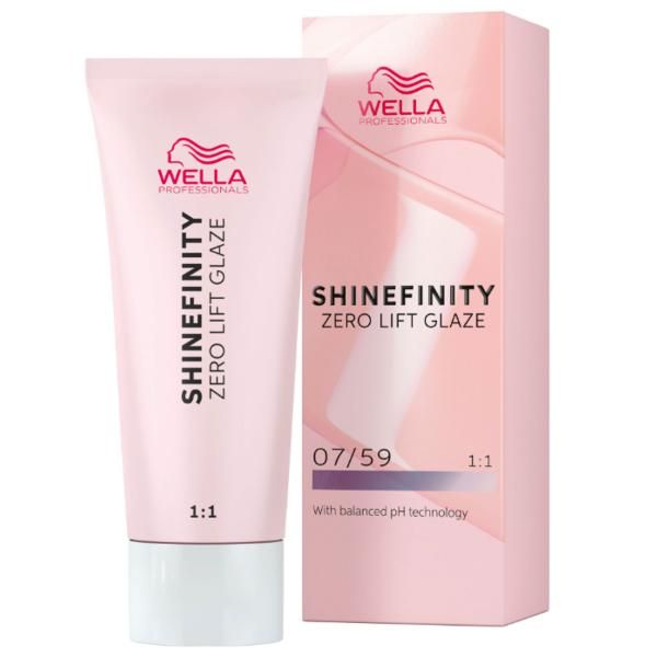 Vopsea de Par 07/59 Demi-permanenta - Shinefinity Zero Lift Glaze Blond Mahon Cenusiu Mediu 60ml - Wella