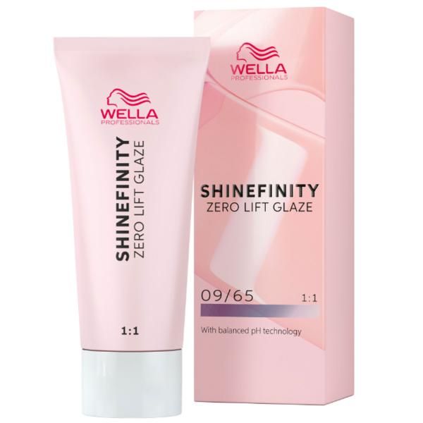 Vopsea de Par 09/65 Demi-permanenta - Shinefinity Zero Lift Glaze Blond Mahon Violet Foarte Deschis 60ml - Wella