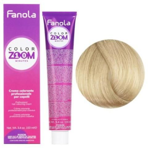 Vopsea de Par 10.0 Permanenta - Color Zoom 10 Minute Blond Platinat 100ml - Fanola - HNIcosmetice.ro