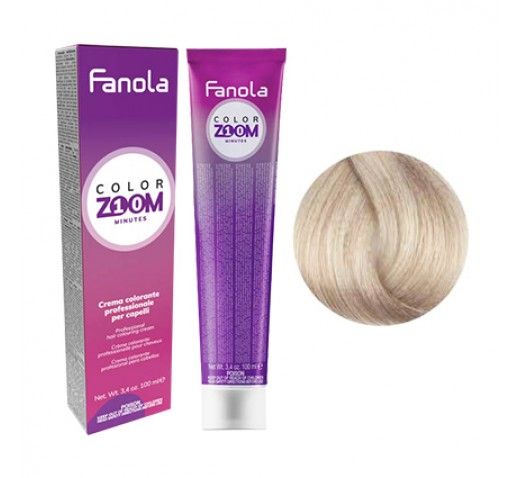 Vopsea de Par 10.01 Permanenta - Color Zoom 10 Minute Blond Cenusiu Natural Platinat 100 ml - Fanola - HNIcosmetice.ro