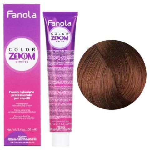 Vopsea de Par 5.4 Permanenta - Color Zoom 10 Minute Castaniu Cupru Deschis 100ml - Fanola