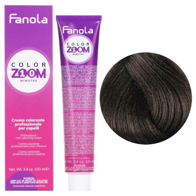 Vopsea de Par 6.71 Permanenta - Color Zoom 10 Minute Blond Maro Inchis Rece 100ml - Fanola