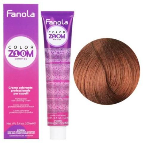 Vopsea de Par 7.4 Permanenta - Color Zoom 10 Minute Blond Cupru 100ml - Fanola - HNIcosmetice.ro