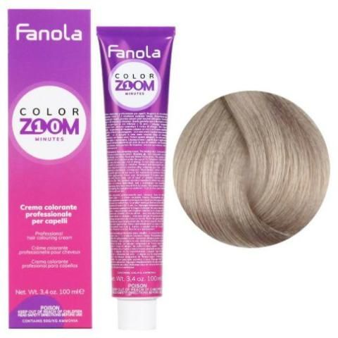Vopsea de Par 8.01 Permanenta - Color Zoom 10 Minute Blond Cenusiu Natural Deschis 100ml - Fanola - HNIcosmetice.ro