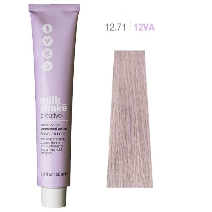 Vopsea de Par 12.71/12VA Permanenta - Creative Conditioning Permanent Colour Cenusiu Violet - Milk Shake