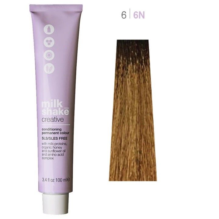 Vopsea de Par 6/6N Permanenta - Creative Conditioning Permanent Colour Blond Inchis - Milk Shake