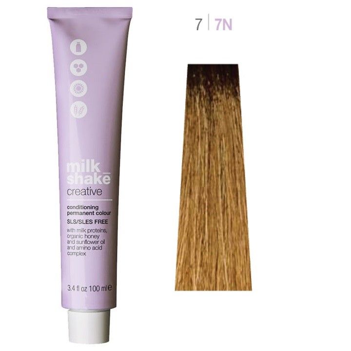 Vopsea de Par 7/7N Permanenta - Creative Conditioning Permanent Colour Blond Mediu - Milk Shake - HNIcosmetice.ro