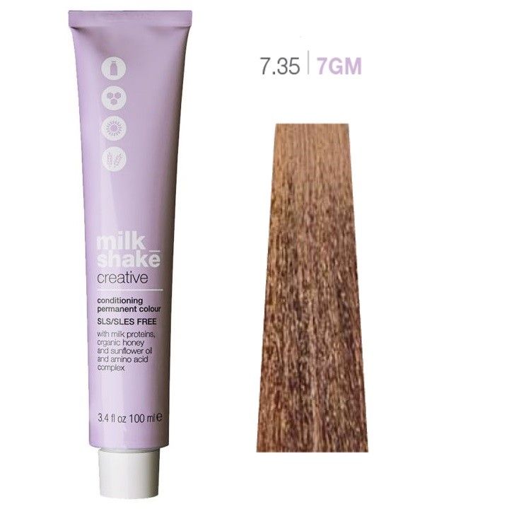 Vopsea de Par 7.35/7GM Permanenta - Creative Conditioning Permanent Colour Blond Auriu Aramiu Mediu - Milk Shake