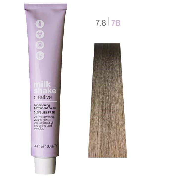 Vopsea de Par 7.8/7B Permanenta - Creative Conditioning Permanent Colour Blond Masliniu Mediu - Milk Shake