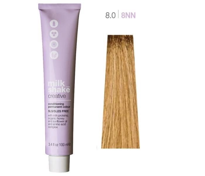 Vopsea de Par 8.0/8NN Permanenta - Creative Conditioning Permanent Colour Blond Intens Deschis - Milk Shake