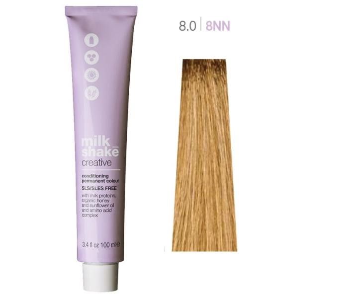 Vopsea de Par 8.0/8NN Permanenta - Creative Conditioning Permanent Colour Blond Intens Deschis - Milk Shake - HNIcosmetice.ro