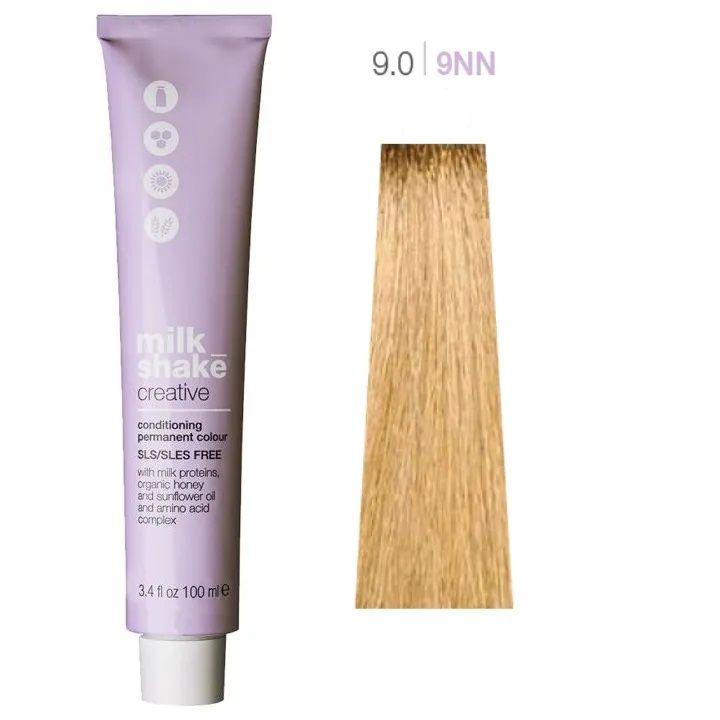 Vopsea de Par 9.0/9NN Permanenta - Creative Conditioning Permanent Colour Blond Intens Foarte Deschis - Milk Shake