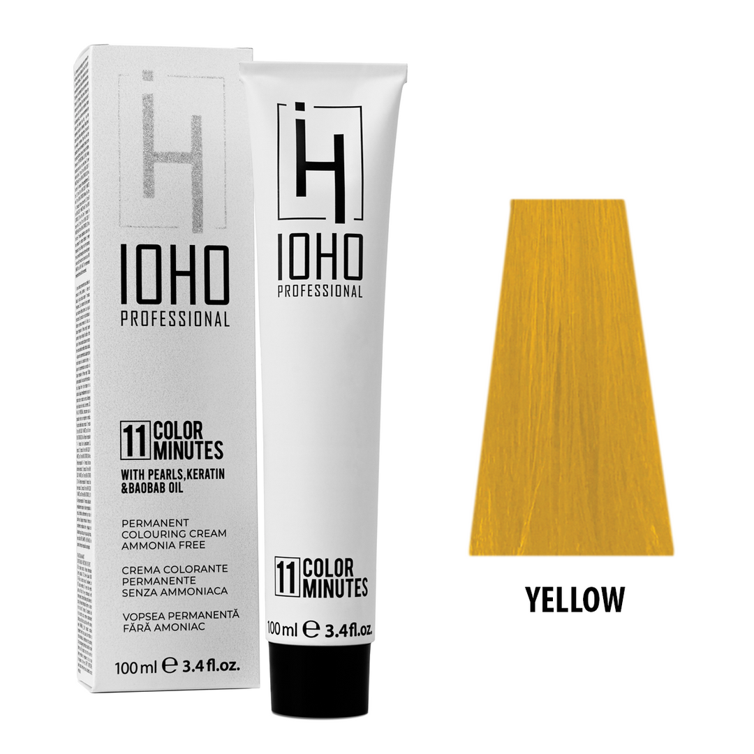 Vopsea de Par Corector Galben Permanenta Fara Amoniac - Color 11 Minutes Corrector Yellow - Ioho Professional