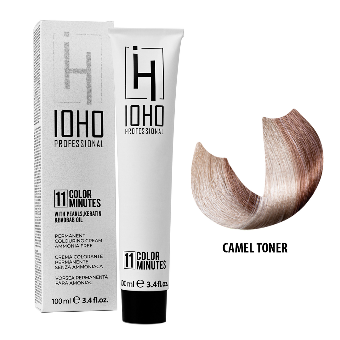 Vopsea de Par Toner Bej Permanenta Fara Amoniac - Color 11 Minutes Camel Toner - IOHO Professional