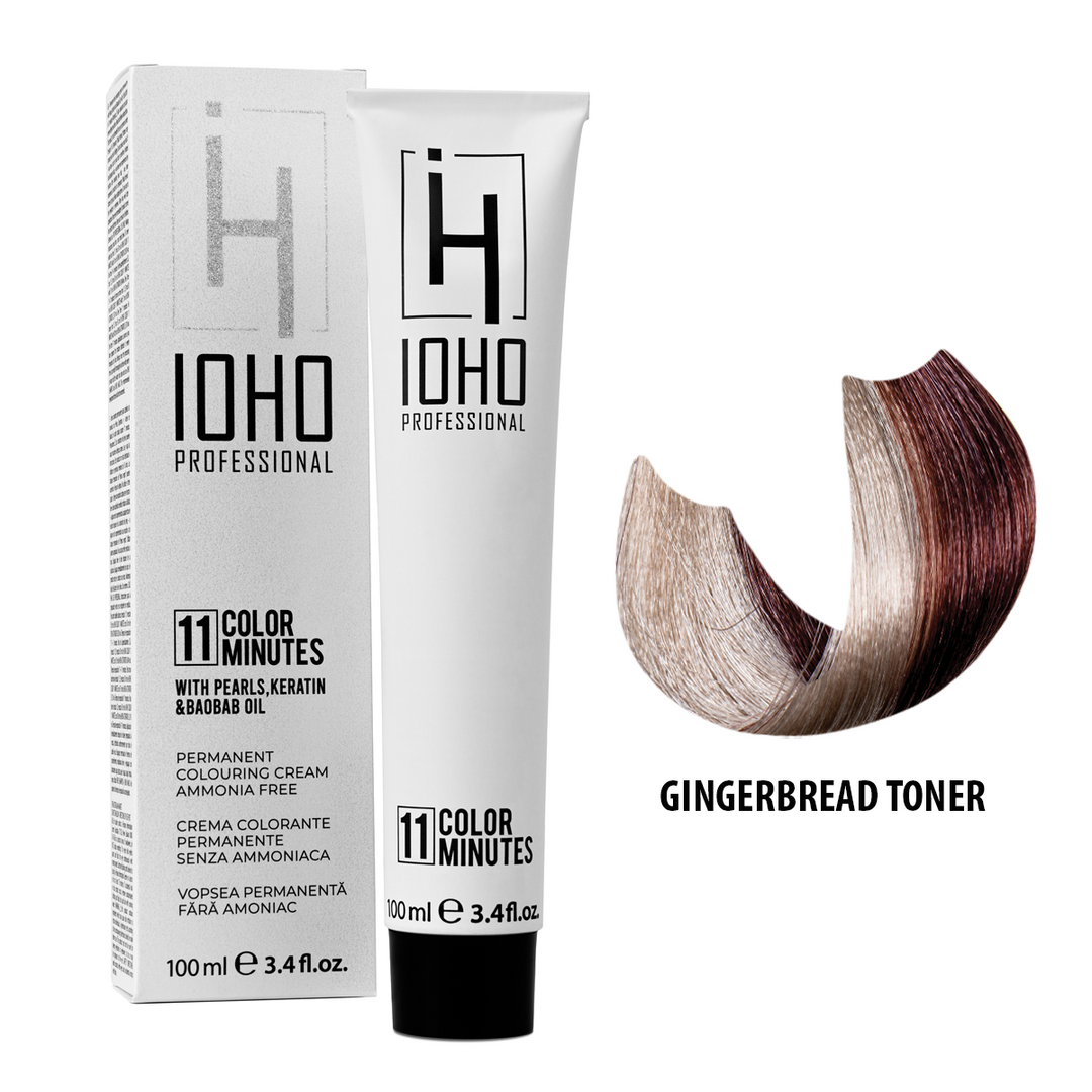 Vopsea de Par Toner Cafeniu  Permanenta Fara Amoniac - Color 11 Minutes Gingerbread Toner - IOHO Professional