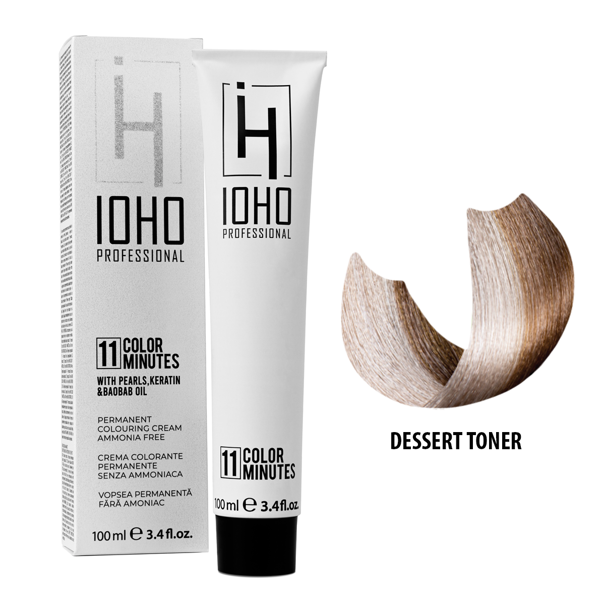 Vopsea de Par Toner Nisipiu Permanenta Fara Amoniac - Color 11 Minutes Desert Toner - Ioho Professional - HNIcosmetice.ro