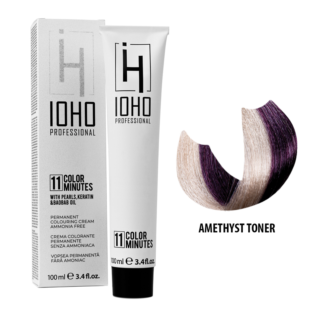 Vopsea de Par Toner Purpuriu Permanenta Fara Amoniac - Color 11 Minutes Amethyst Toner - IOHO Professional