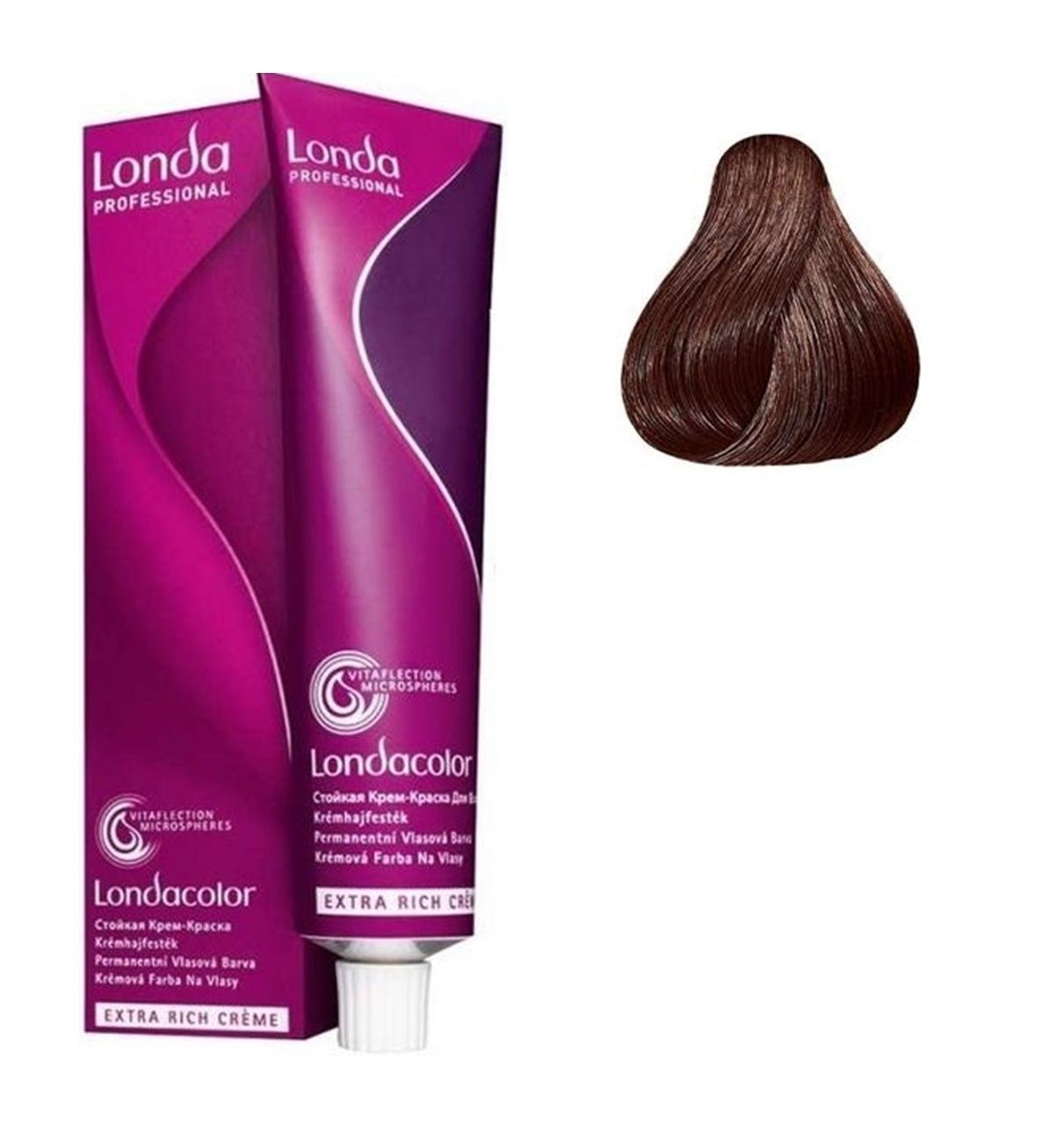 Vopsea de Par 3/5 Permanenta - Londacolor Castaniu Roscat Inchis - Londa - HNIcosmetice.ro