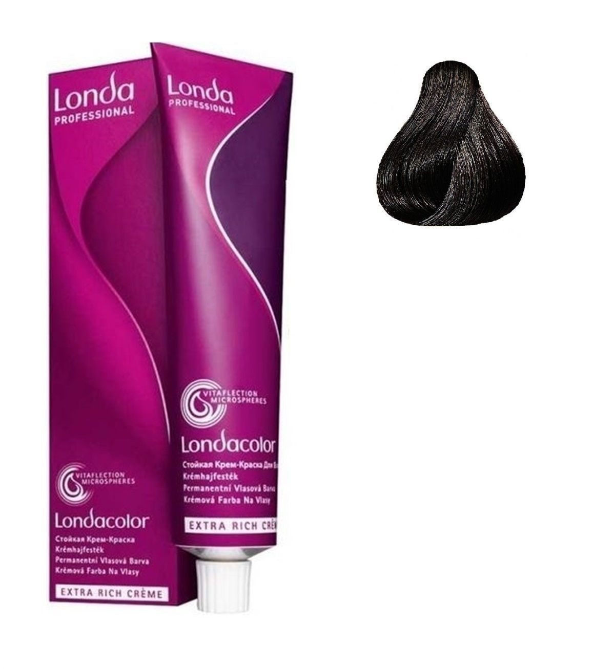 Vopsea de Par 4/0 Permanenta - Londacolor Castaniu Mediu - Londa - HNIcosmetice.ro