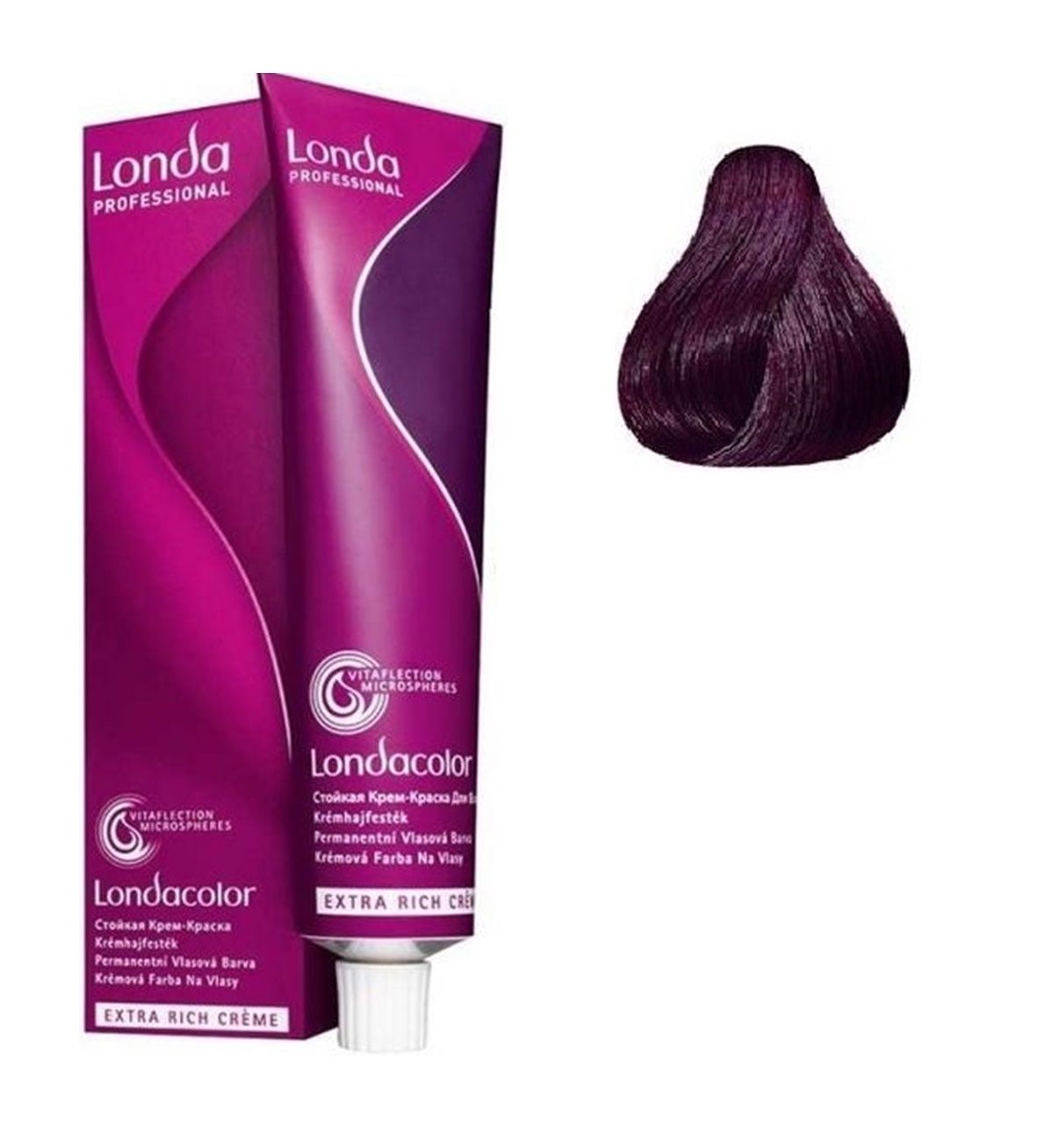 Vopsea de Par 4/65 Permanenta - Londacolor Castaniu Violet Roscat Mediu - Londa - HNIcosmetice.ro