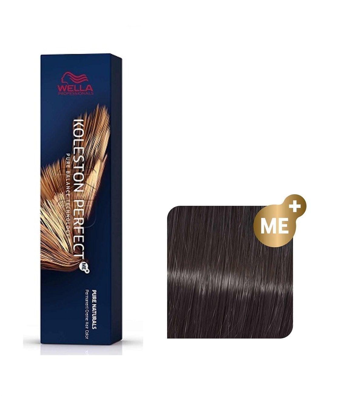 Vopsea de Par 4/0 Permanenta - Pure Naturals Koleston Perfect Me+ Castaniu Mediu - Wella - HNIcosmetice.ro